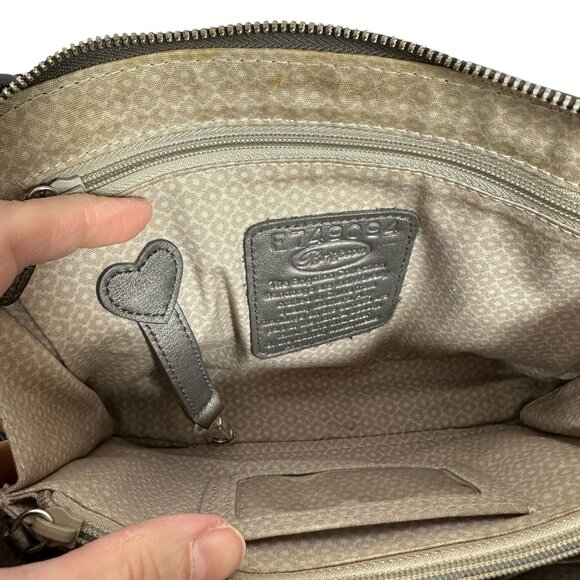 Brighton Organizer Pretty Tough JOJO Studded Crossbody Bag Pewter Gray - Picture 7 of 16